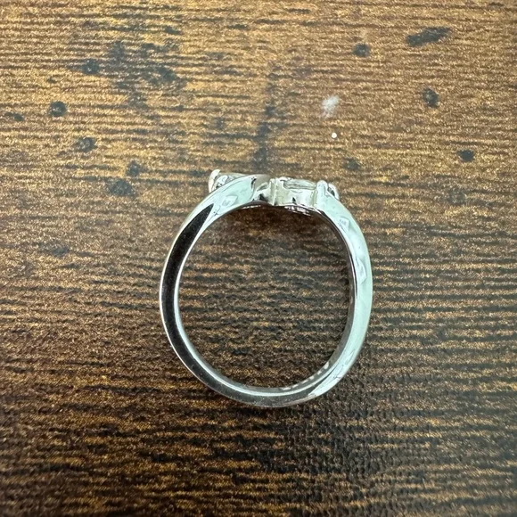 Silver Crystal Butterfly Ring size 5 Hallmarked 925 RSC - Picture 8 of 11